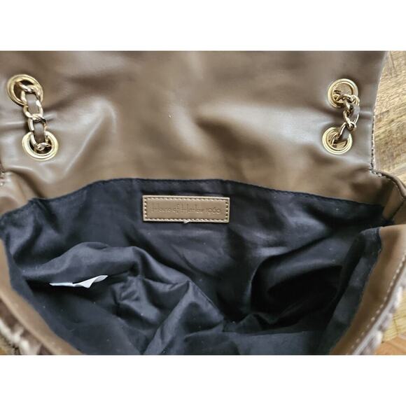 House Of Harlow 1960 NWT Brown Crushed Velvet Quilted Shoulder Bag Elegant - Picture 8 of 11